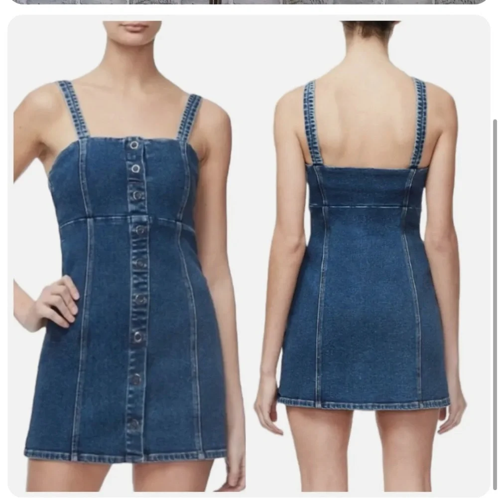 Good American “Snap to It” denim mini dress - Picture 2 of 5